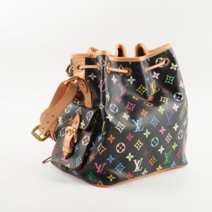 Louis Vuitton Petit Noe Multicolour Black Monogram Shoulder Bag | Luna Bags
