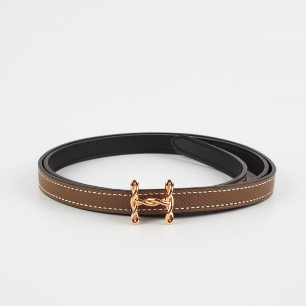 Hermes H Etoupe/Black Size 90cm Belt | Luna Bags
