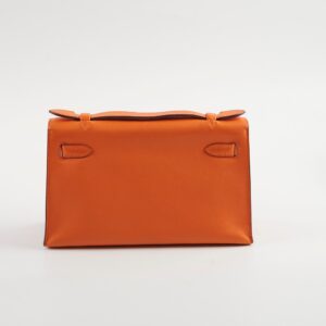 Hermes Kelly Pochette SHW Orange L Square Stamp | Luna Bags