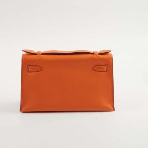 Hermes Kelly Pochette SHW Orange L Square Stamp | Luna Bags