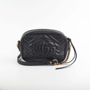 Gucci Mini Marmont Camera Black | Luna Bags