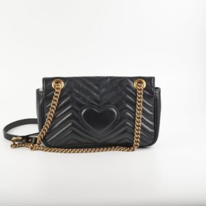 Gucci Marmont Small Black Shoulder Bag | Luna Bags
