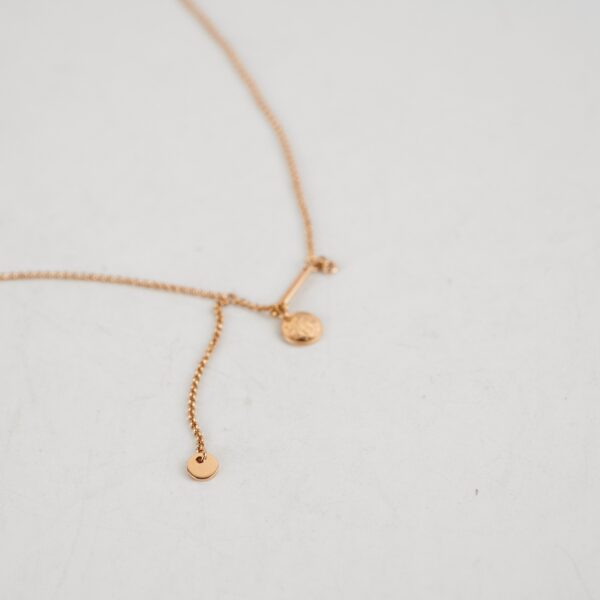 Hermes Ex- Libris Pendant Rose Gold One Diamond Necklace | Luna Bags