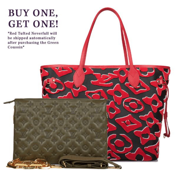 Louis Vuitton Coussin MM Khaki Green Lambskin Gold Hardware | Luna Bags
