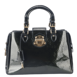 LOUIS VUITTON BLEU NUIT MONOGRAM VERNIS MELROSE AVENUE TOTE GOLD HARDWARE NO DUST COVER | Luna Bags