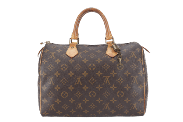 LOUIS VUITTON SPEEDY 30 MONOGRAM CANVAS GOLD HARDWARE WITH PADLOCK & KEYS | Luna Bags