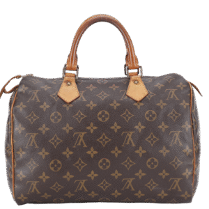 LOUIS VUITTON SPEEDY 30 BROWN MONOGRAM CANVAS GOLD HARDWARE NO DUST COVER | Luna Bags