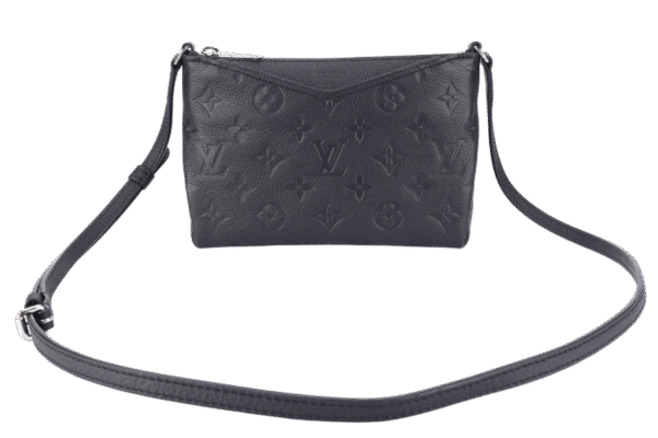 LOUIS VUITTON PALLAS CLUTCH BB (R98570) BLACK MONOGRAM EMPREINTE SILVER HARDWARE NO DUST COVER | Luna Bags