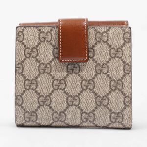 Gucci French Flap Wallet GG Supreme / Brown Canvas | Luna Bags
