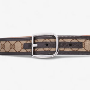 Gucci GG Belt GG Supreme / Brown / Beige Canvas 85cm / 34" | Luna Bags