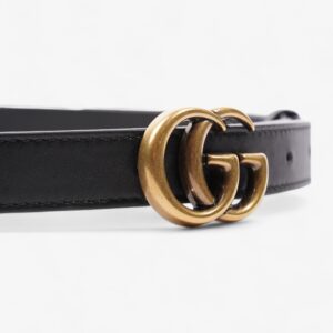 Gucci GG Marmont Thin Belt Black Leather 85cm 34" | Luna Bags