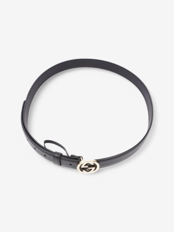 Gucci Interlocking G Belt Black / Gold Leather 95cm / 38" | Luna Bags