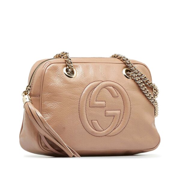GUCCI Soho Chain Patent Leather Shoulder Bag | Luna Bags