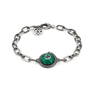 Gucci Garden GG Malachite Bracelet in Silver | Luna Bags