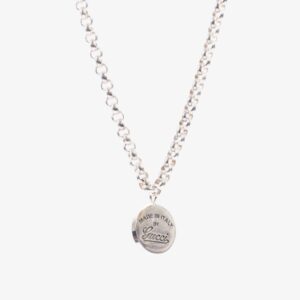 Gucci Logo Circle Necklace Silver Silver Sterling | Luna Bags