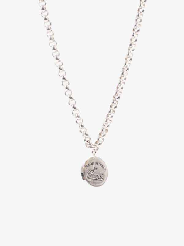 Gucci Logo Circle Necklace Silver Silver Sterling | Luna Bags