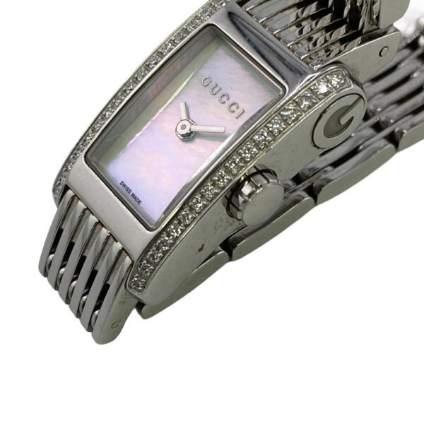 GUCCI Watches 8600L Stainless Steel Silver quartz Side diamond G Metro Women Used | Luna Bags