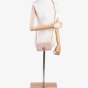Gucci GG Marmont Pink Calfskin Leather Mini | Luna Bags