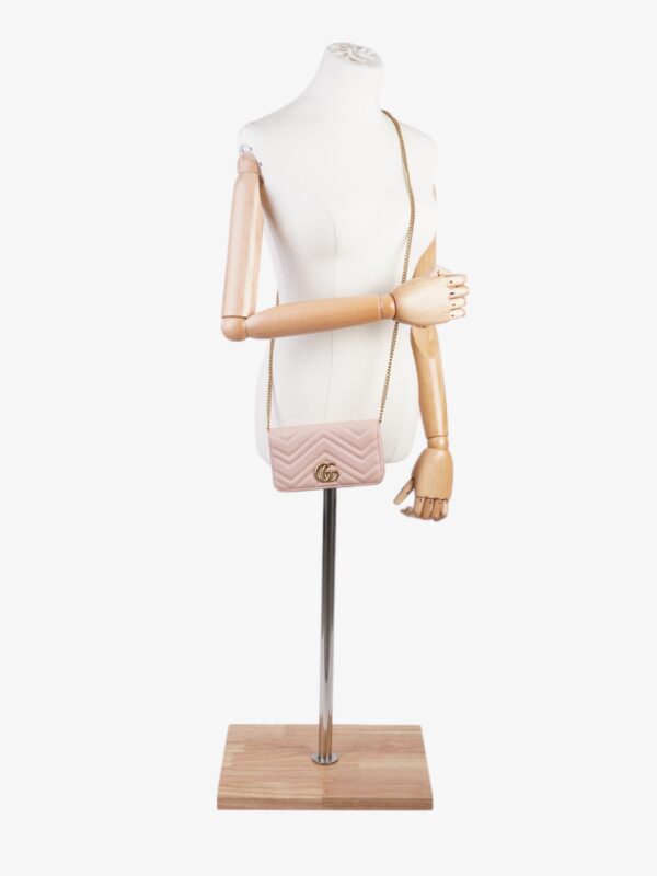 Gucci GG Marmont Pink Calfskin Leather Mini | Luna Bags