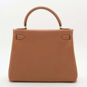 Hermes Kelly 28 Box Calf Gold - V Stamp | Luna Bags