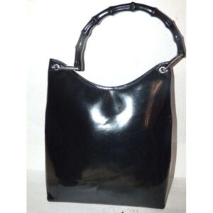 Gucci Xl W Tom Ford Era Patent Handle Black Glossy Leather Bamboo Hobo Bag | Luna Bags
