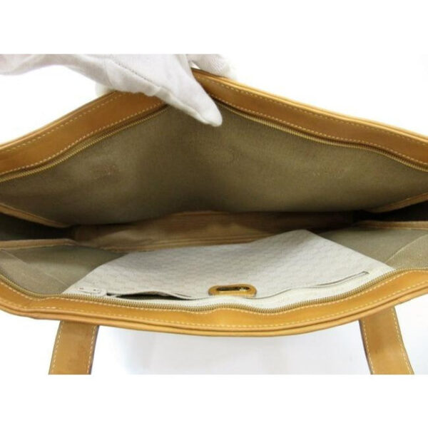 Gucci Vintage Ivory Coated Canvas With Camel Small G Logo Print And Camel Leather | Luna Bags
