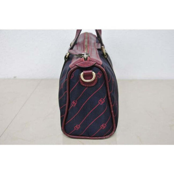 Gucci Boston Xl Anniversary Canvas Leather Two Way Navy W Red Diagonal G Print | Luna Bags