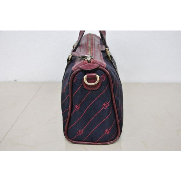 Gucci Boston Xl Anniversary Canvas Leather Two Way Navy W Red Diagonal G Print | Luna Bags