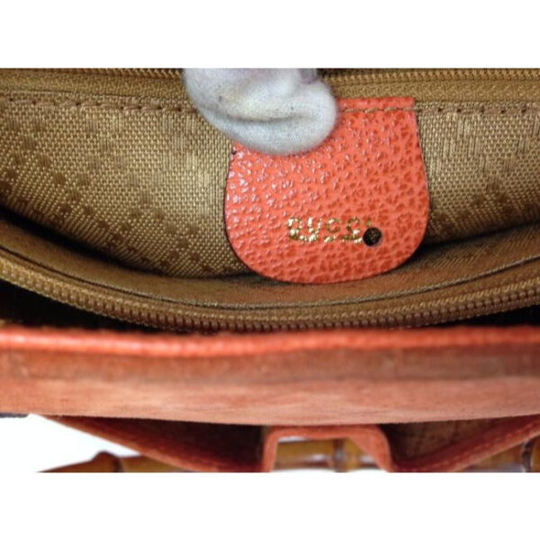 Gucci Orange Suede Bamboo Line Two Way Satchel w Pockets | Luna Bags