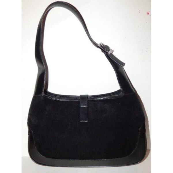 Gucci Shoulder Jackie W Suede Leather Sherry Black With Red Green Stripe Hobo Bag | Luna Bags