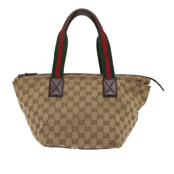 GUCCI GG Canvas Web Sherry Line Tote Bag Beige Red Green 131228  ac2026 | Luna Bags