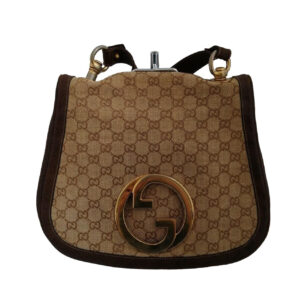 Gucci brown Guccissima print Blondie saddle bag | Luna Bags