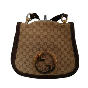 Gucci brown Guccissima print Blondie saddle bag | Luna Bags
