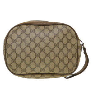 GUCCI GG Canvas Web Sherry Line Clutch Bag Beige Red Green  am4114 | Luna Bags