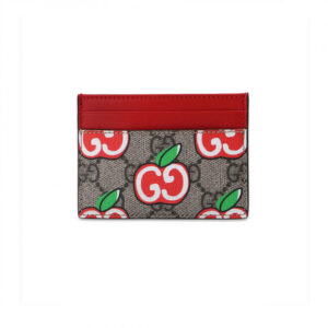 Gucci GG Apple Print Card Case in Tan | Luna Bags
