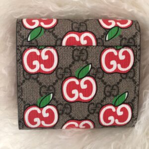 Gucci GG Supreme Canvas Apple French Wallet | Luna Bags
