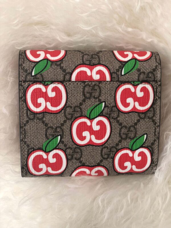Gucci GG Supreme Canvas Apple French Wallet | Luna Bags