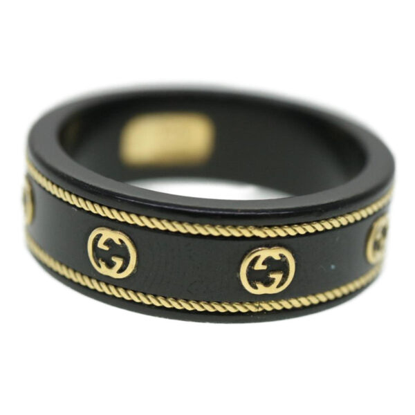 Gucci Interlocking Yg Ring 18K Black | Luna Bags