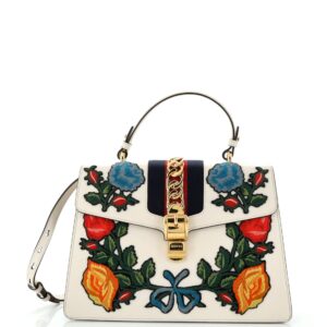 Gucci Sylvie Top Handle Bag Embroidered | Luna Bags