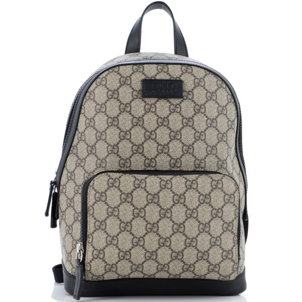 Gucci Zip Pocket Backpack Gg Coated | Luna Bags