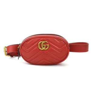Gucci Gg Marmont Waist Bag Belt Red | Luna Bags