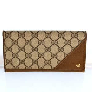 Gucci Gg Pvc Leather Long Wallet Brown | Luna Bags