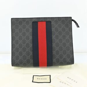 Gucci Gg Supreme Webbing Line Clutch Bag | Luna Bags