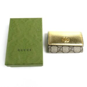 Gucci Marmont Metalic Gold Key Case | Luna Bags