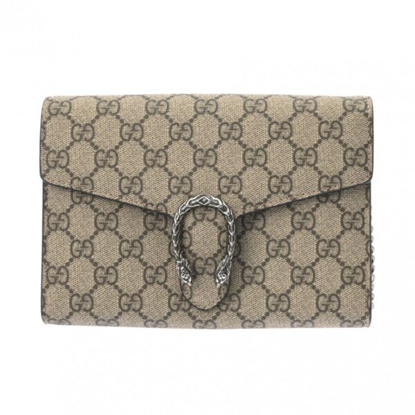 Gucci Gg Supreme Chain Wallet Beige/Pink | Luna Bags