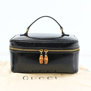 Gucci Vanity Cosmetic Pouch Enamel Black | Luna Bags