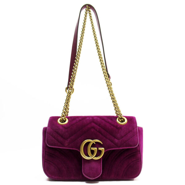 Gucci Shoulder Bag Purple Velvet | Luna Bags