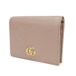 GUCCI Bifold Wallet 456126 leather beige GG Marmont Women Used | Luna Bags
