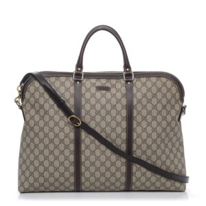 Gucci GG Plus Cuoio Minerva Monogram Briefcase in Cocoa | Luna Bags