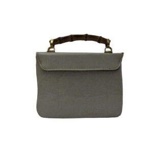 Gucci Box W Lunch Bamboo Handle White Patent Leather Satchel | Luna Bags